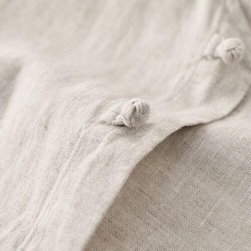 2025 Linen Mens Vintage Buckle Round Neck Vest Casual Chine