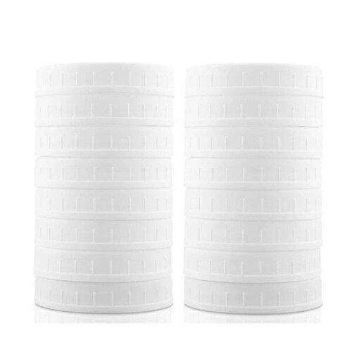 16 Pack Wide Mouth Jar Lids,Plastic Storage Caps for
