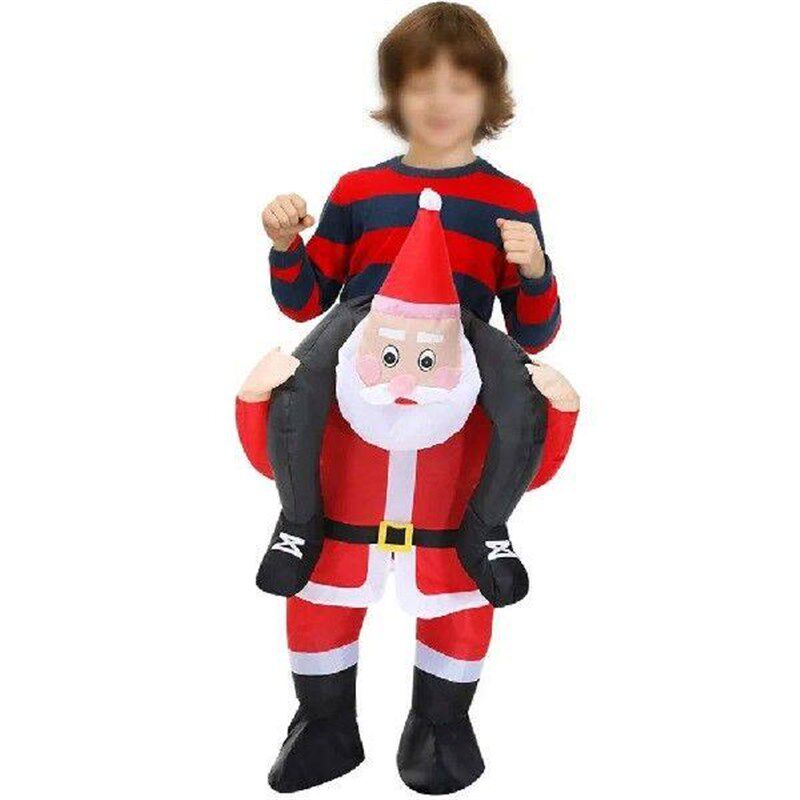 Cheerful Inflatable Santa Claus and Snowman Costume for - 实物图