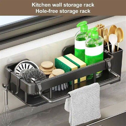 Kitchen Sink Drain Rack Organizer Self-Draining Sink Shelf