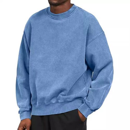 2025 Heavy Thick Fried Flower Mens Sweater Round Neck Loose