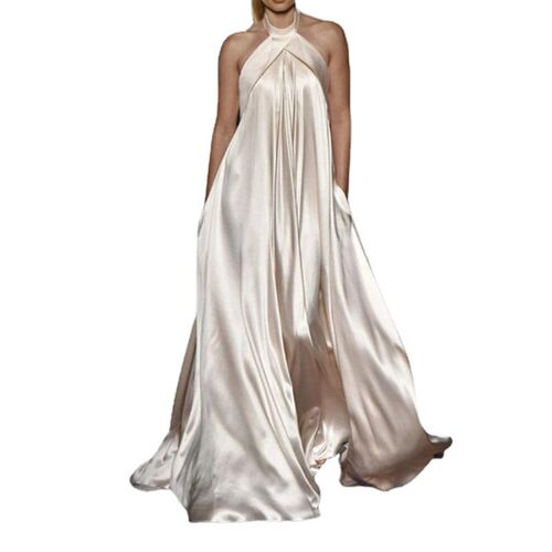 Womens Party Dress Stain Maxi long Dress White Black
