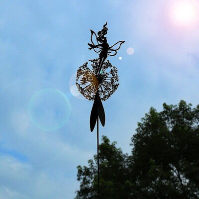 Garden Decorative Stake Fairies And Dandelions Dance Togethe