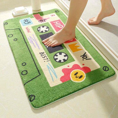 Bathroom Mat Vintage Absorbent Shower Pad Washable Home