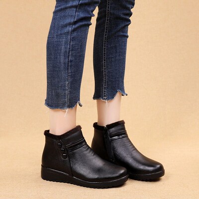 Womens Shoes Cotton Shoes Flat Bottom Flat Heel Middle-aged