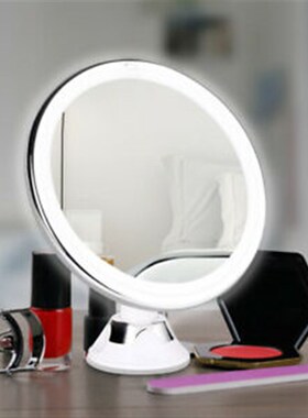 Makeup Mirror With 10X LED Suction Cup Shower Shave Cosmetic