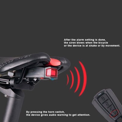 Bicycle Rear Light + Anti-theft Alarm USB Charge Wireless Re