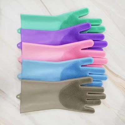 Multifunctional silicone dishwashing gloves womens househol