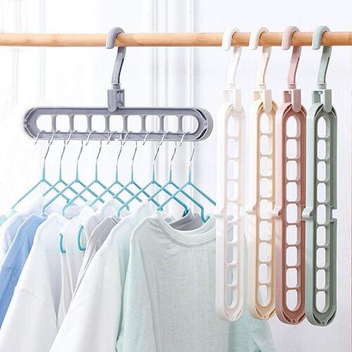 Nine-hole clothes drying rack, foldable hanger, suitable for