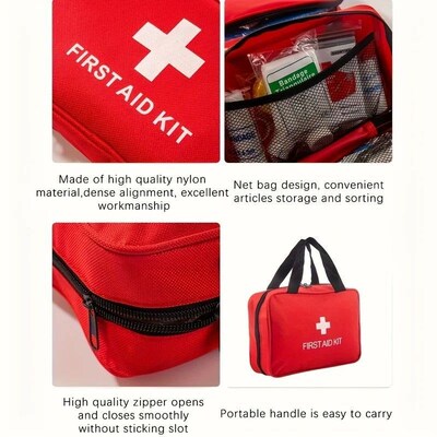 Deluxe First Aid Kit with Carrying Pouch, Outdoor First Aid