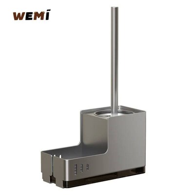 Bathroom Toilet Brush Holder Cleaning Tools Space Aluminum W