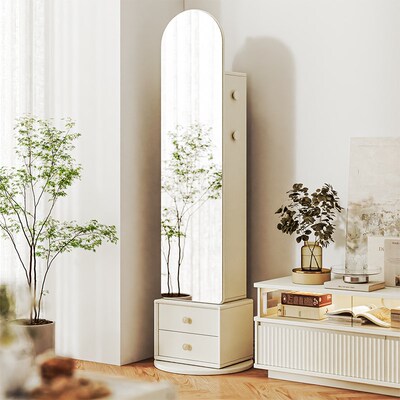 RVR设计师实木旋转穿衣镜30度落地镜小户型卧室多功能挂衣架一体