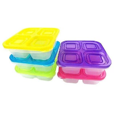Lunch Container For School 4-Compartment Box Reusable