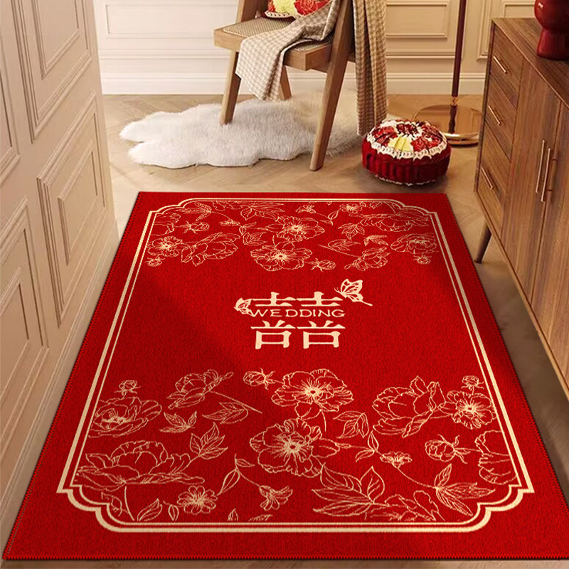 高级感喜字结婚地垫红色喜庆入户门垫门口进门家用防滑地毯竖版,居家布艺,入户地垫,淘宝优惠券,粉丝福利购,淘宝优惠卷