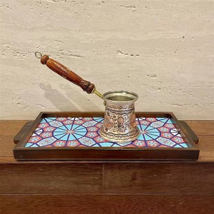 饰仪式 郁金香花纹民族风陶瓷木托盘餐盘家居装 感 土耳其风格 定制款