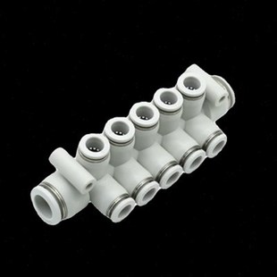 气动汇流分流气排7通8通通白色气管一进多出快插多路气咀快接头
