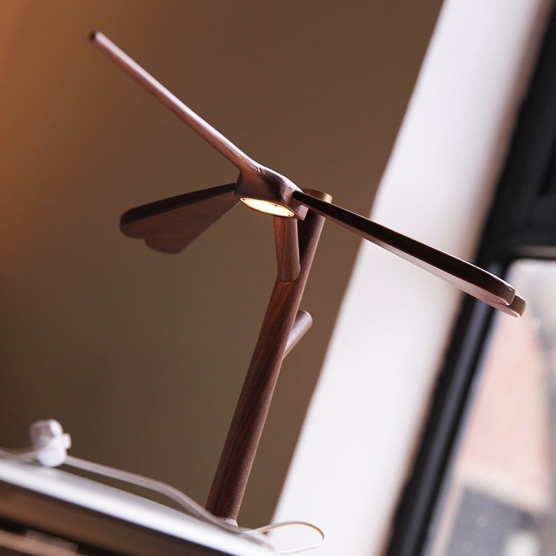 铜木结合平衡蜻蜓灯摆件LED灯USB供电发光中式茶道办公室桌面装饰,家居饰品,装饰摆件,淘宝优惠券,粉丝福利购,淘宝优惠卷