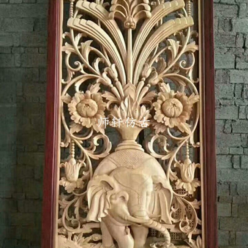 东阳木雕手工雕刻雕花板实木玄关吊顶隔断背景墙酒店宾馆中式定制,家居饰品,木雕,淘宝优惠券,粉丝福利购,淘宝优惠卷