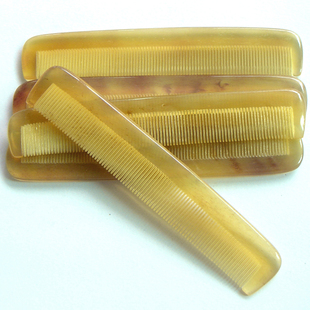 新品篦梳细密齿刮头梳子天然黄牛角篦子白角梳刮头皮屑虱子窄细款