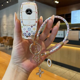适用宾士钥匙新E级C级E300L/C20L/GLC300L/200L/GLE车S级扣壳