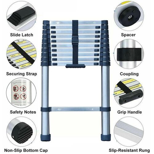 8.5FT/2.6M Multi-Purpose Folding Telescopic Ladder for Decor