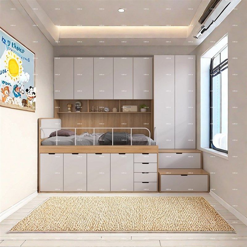 实木儿童半高床书桌衣柜一体床男女孩上下床小户型多功能树屋床,住宅家具,高低/子母床,淘宝优惠券,粉丝福利购,淘宝优惠卷