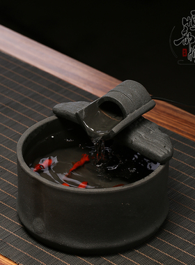家居小型桌面流水器摆件办公室客厅植物迷你喷泉景观招财创意礼品