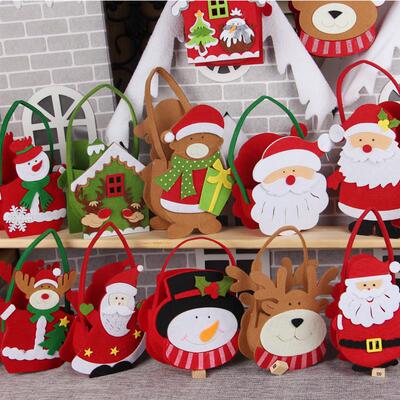 cartoon Christmas Decoration child Handheld gift Candy Bag