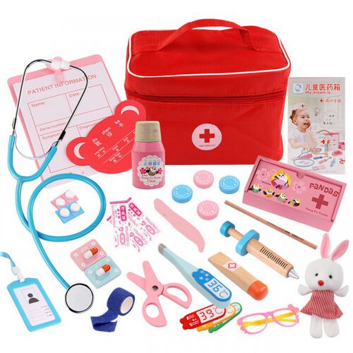 Baby Wooden toy Funny play Real Life Cosplay Doctor Dentist