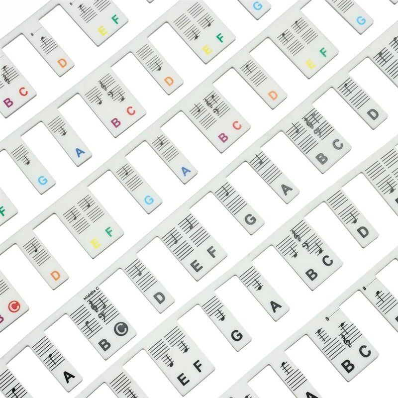硅胶钢琴贴 初学钢琴音符指南 可拆卸钢琴键盘音符 88 键全尺寸
