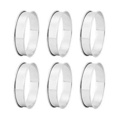 6 Pack 4 Inch Double Rolled English Muffin Rings, Stainless