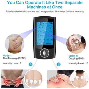 TENS EMS Relax Bod Electric Stimulation Modes Unit Muscle