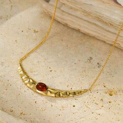 French Retro Luxury Stainless Steel CrescentShaped Natural S