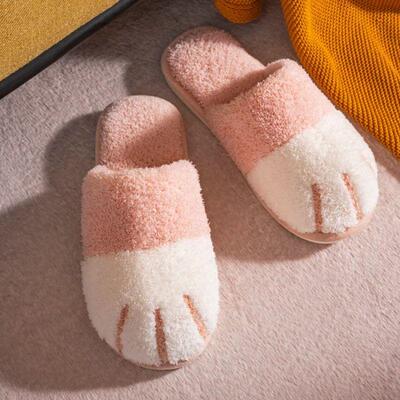 Winter House Cotton Slippers Warm Fur Shoes Comfortable Cute