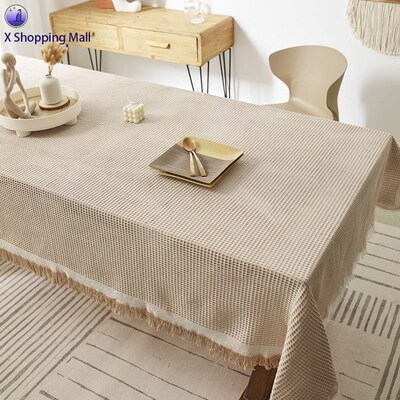 Waffle Weave Dustproof Cover Bedside Table Cloth Table Mat