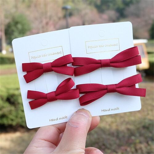 2Pcs/Set Hair Bow Clips For Girls Baby Kawii Barrettes Cute