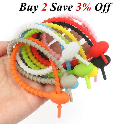 10Pcs/lot Silicone Clasps Reusable Wire Cable Ties Multi-fun