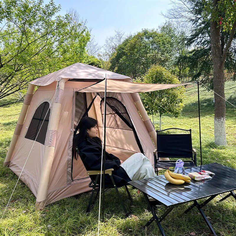 A large inflatable tent for 5-8 people, waterproof camping t