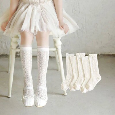 3Pars Prncess Whte Lace Ruffle Stockngs Grl Summer Mesh Sock