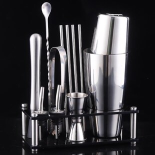 Bartender Kit 9 Piece Boston Cocktail Shaker Stainless Steel