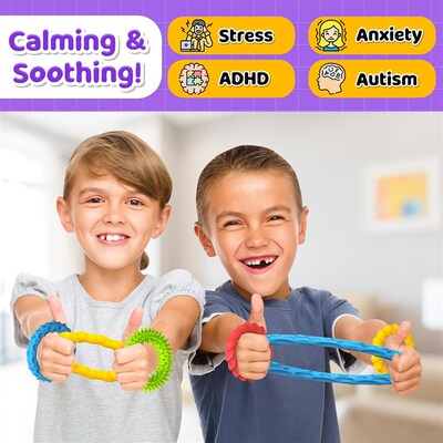 4pcs Stretchy Fidget Bracelet Texture Calming  Sensory Toys