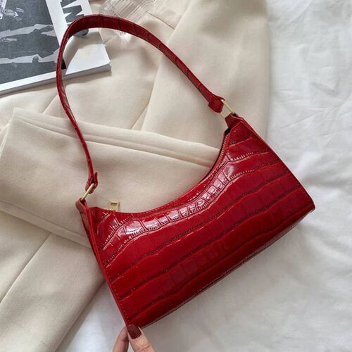 Fashion PU Leather Bags for Women Alligator Pattern Armpit H