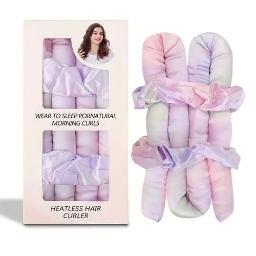 Heatless Curling Rod Set Headband No Heat Silk Curls Ribbon