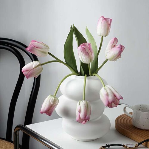 Behanmei Special-shaped Ceramic Vase Hydroponic White Home M