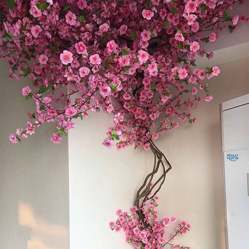 1/3/5pcs Artificial Peach Blossom Branch Spring Plum Cherry