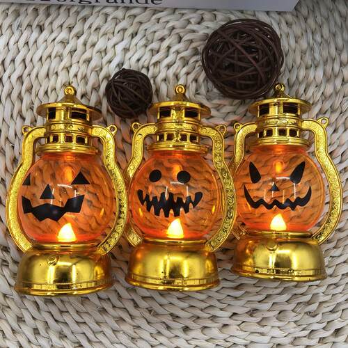 Halloween jack-o -lantern electronic candle hand light提灯