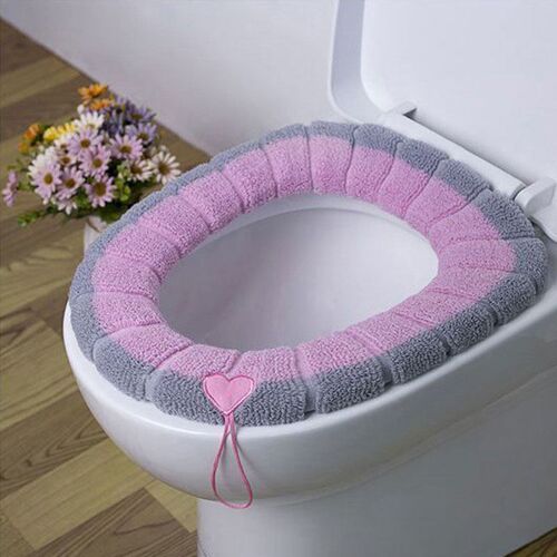 1Pcs Bathroom Toilet Seat ver Soft Warmer Washable Mat ver P