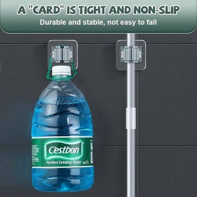 4PCS Mop Hook without Punching Broom Clamp Holder with Stron