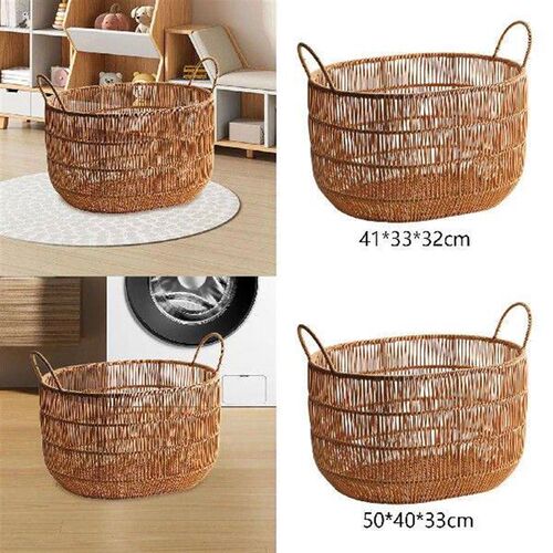 Woven Basket with Carry Handle Toys Bin Storage Basket