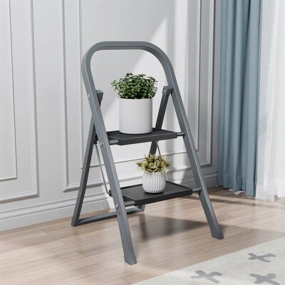2 Step Ladder, Step Stool for Adults, Folding Step Stool wit